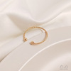 Copper wavy brand ring, 14 carat, golden color, simple and elegant design