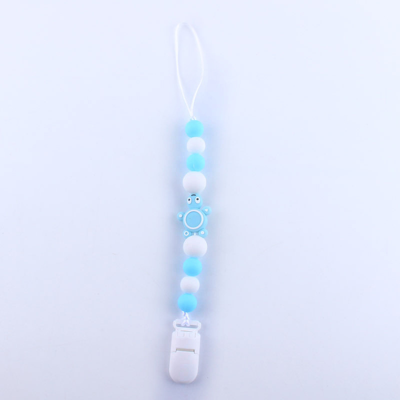 Bebé tortuga de silicona pezón Cadena de clip dientes de bebé Cadena de molienda cadena anti-caída calmante teether pezón