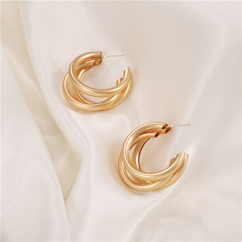 Frosted Multilayer Earrings display picture 5