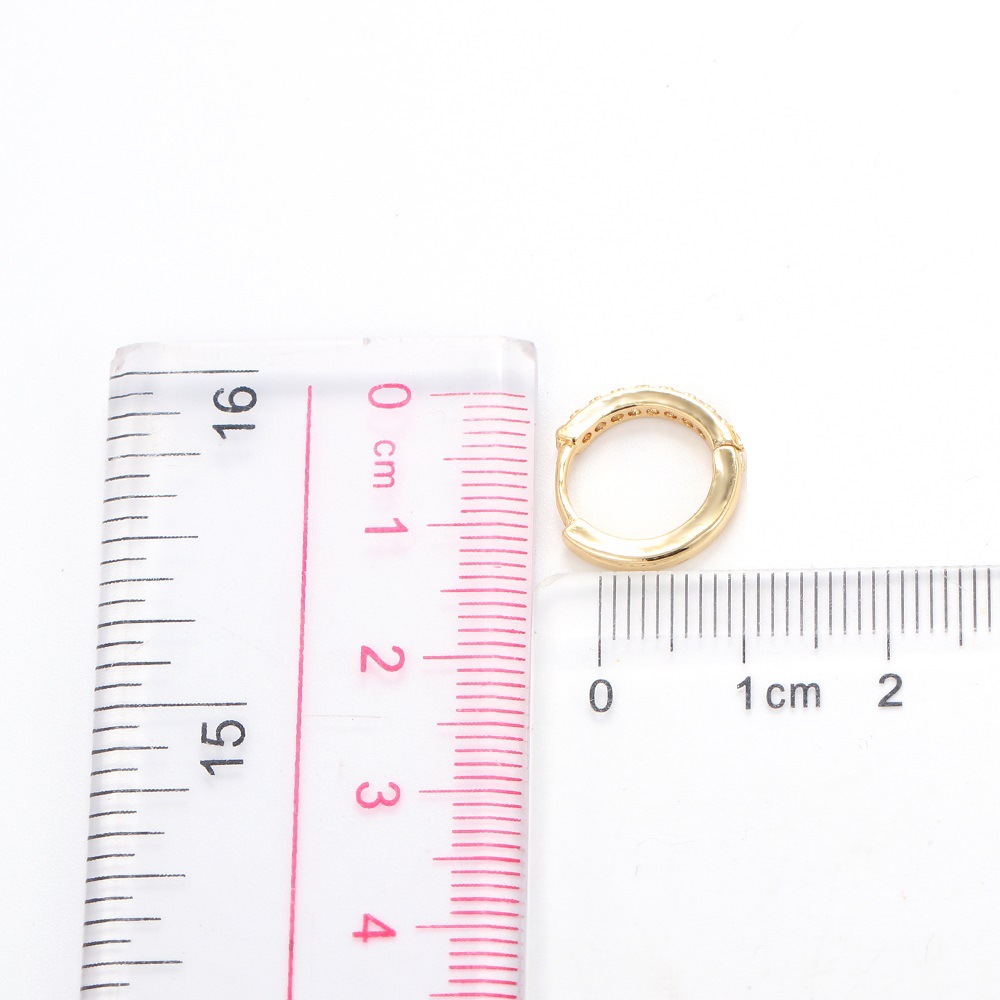 Copper Material Round Pattern Unisex Gender 1 Pair Fashion Round Inlay Copper Zircon Earrings
