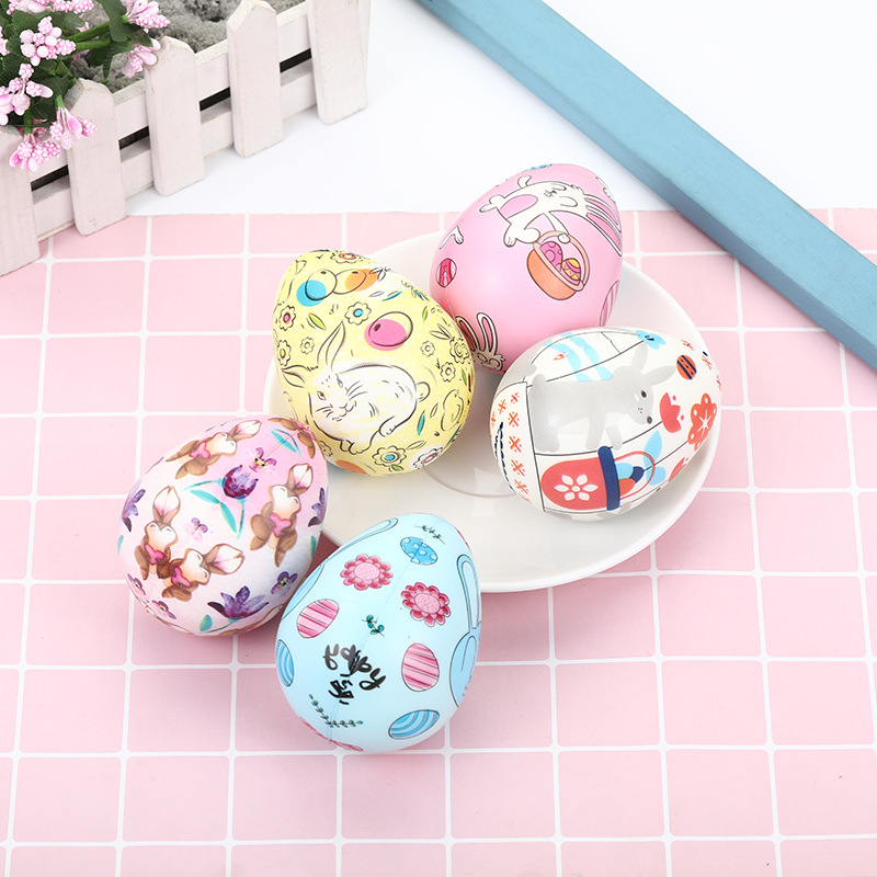 squishyPU高回弹仿真花色鸡蛋无毒减压发泄玩具成人儿童捏捏玩具
