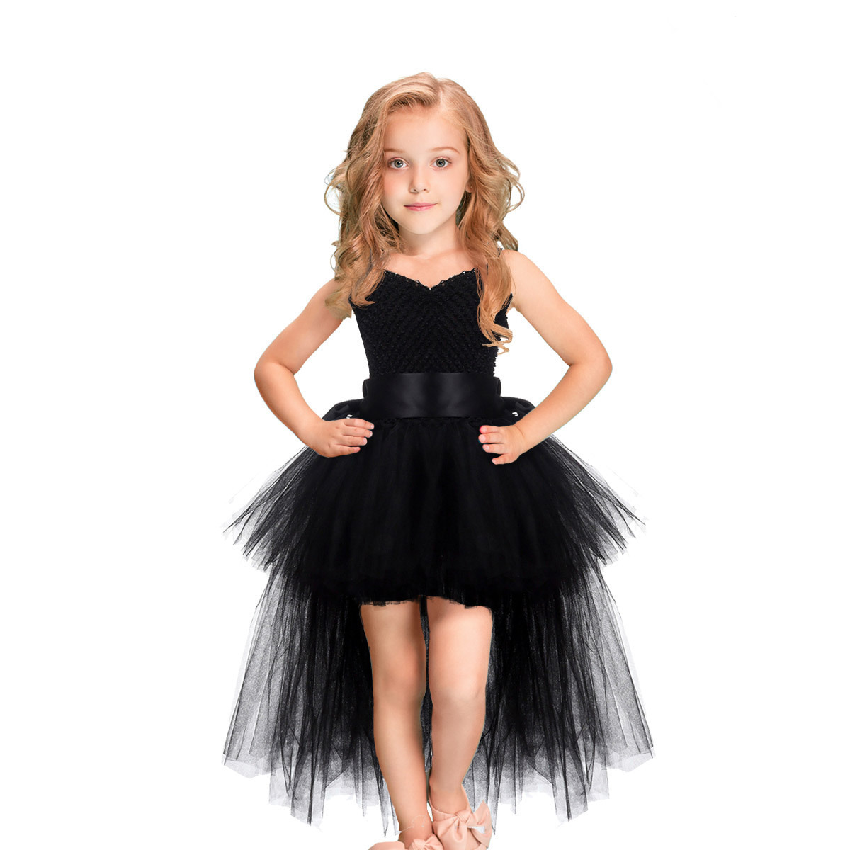 European and American fluffy dress ins p...