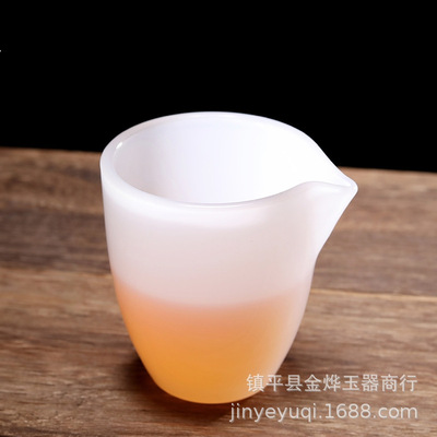 Jade porcelain Arts and Crafts Justice cup polishing Justice cup Tea cup Exhibition gift Tea ceremony parts