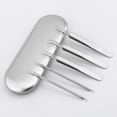 粉刺針5件套 不鏽鋼粉刺夾 暗瘡針 細胞夾祛黑頭針套裝