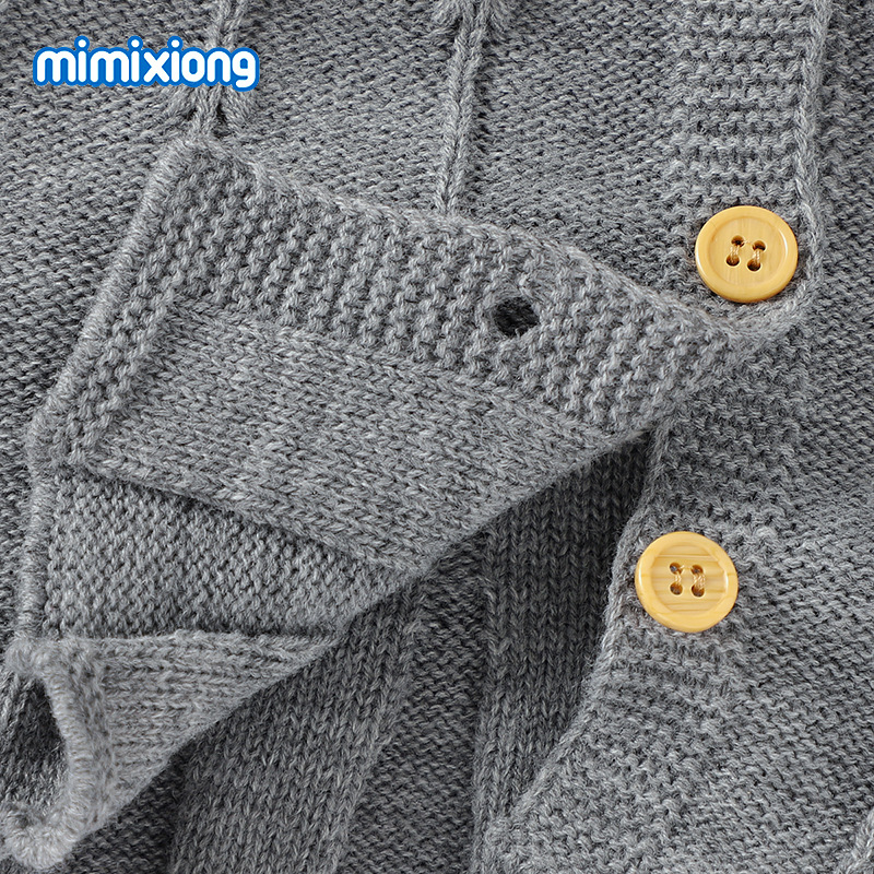 ins热卖款女宝宝套装纯色开衫外套+松紧PP裤+可爱宫廷帽子三件套