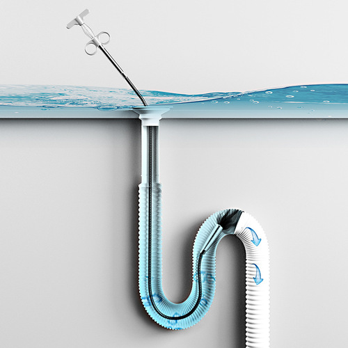 Flexible sewer hand pinch pipe dredge unblocking artifact with grab hook toilet pinch garbage clip bathroom