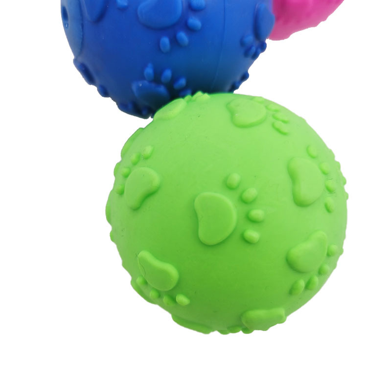 Mascota TPR huellas de juguete de sonido bola molar perro de entrenamiento perro resistente a mordeduras perro de juguete de goma suministros para perros fábrica en stock