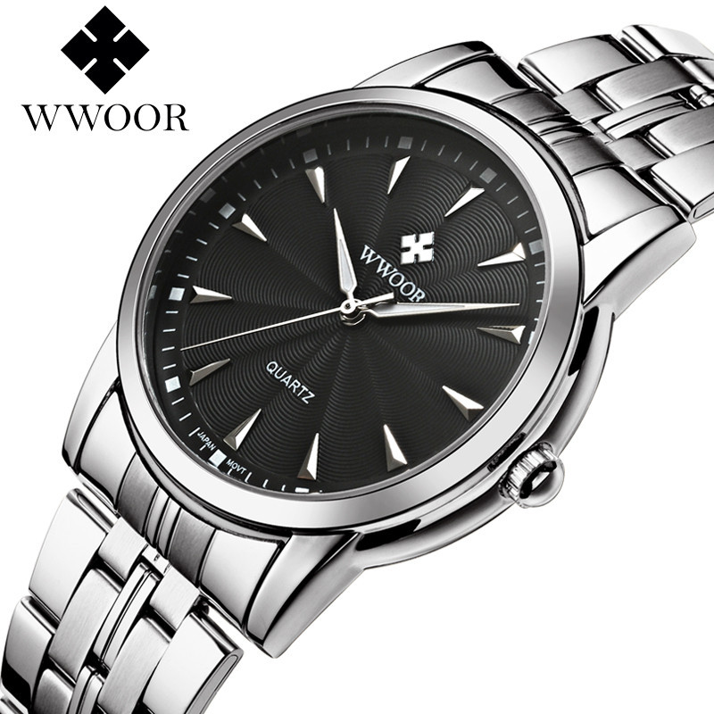 Wwoor mantener el Amor 8028 nuevos hombres negocios reloj de cuarzo impermeable calendario redondo simple casual Bowl reloj