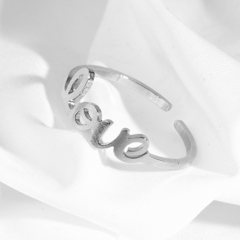 Fashion Letters Stainless Steel Open Ring display picture 6