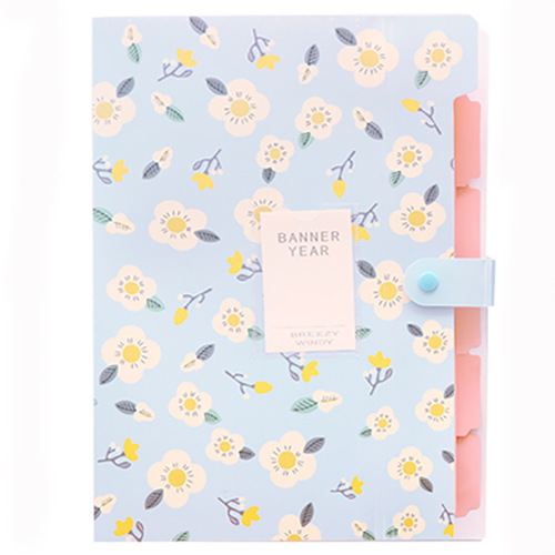 Korean stationery floral series 8-fold folder fresh information storage folder test paper folder accordion bag document wholesale