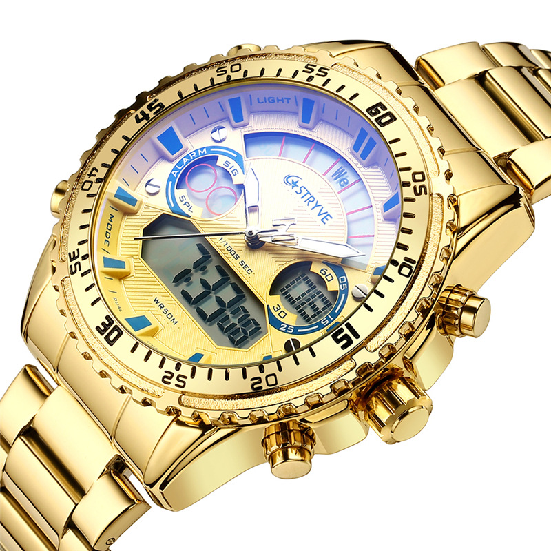 STRYVE reloj deportivo para hombre reloj electrónico impermeable reloj de cuarzo para hombre reloj de acero inoxidable reloj electrónico S8020