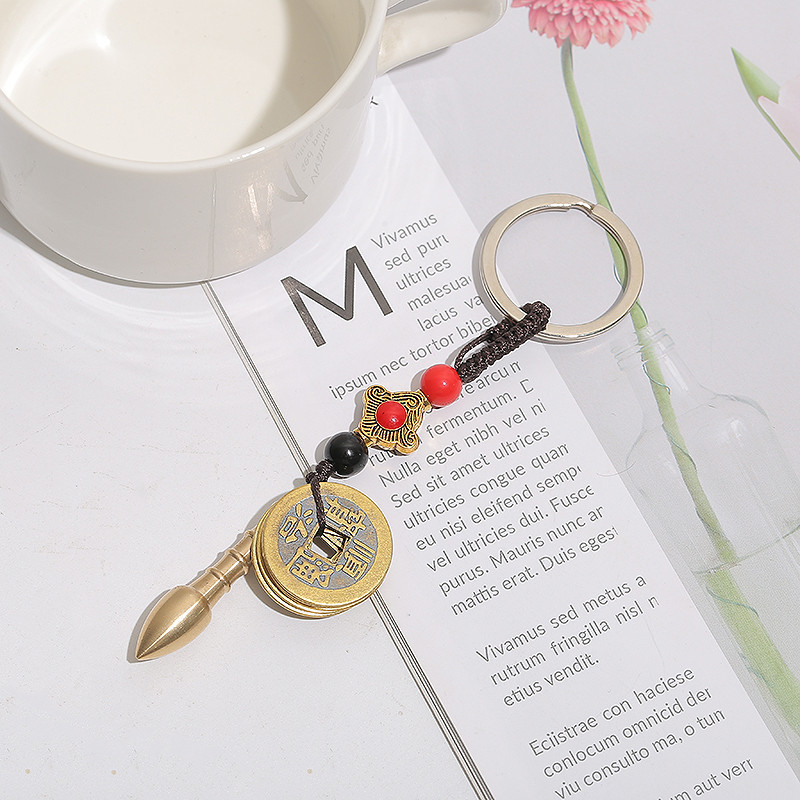 工艺礼品 饰品挂件 包包挂件 钥匙挂件,朱砂葫芦,五帝钱葫芦钥匙扣,纯铜葫芦 汽车挂件 汽车礼品 抖音热卖