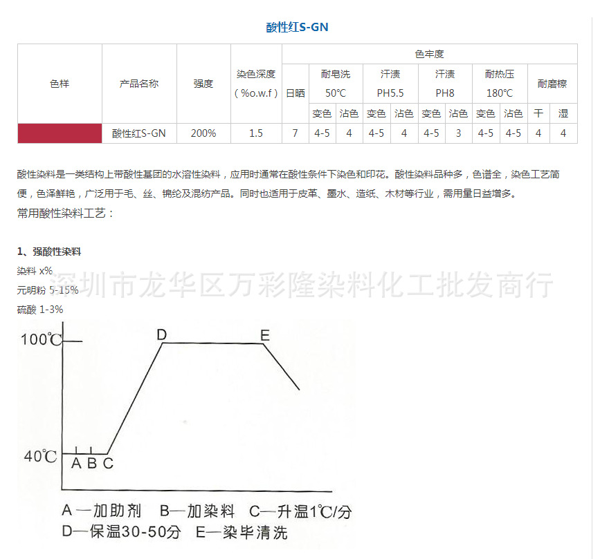酸性红 S-GN 200%中性络合 红 SGN酸性红 359# C.I.Acid Red 359