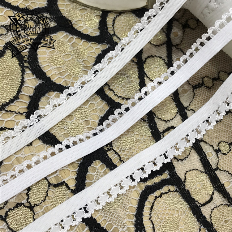 1cm弹力镂空牙边花边带 服装波浪边针织松紧织带 内衣裤辅料批发