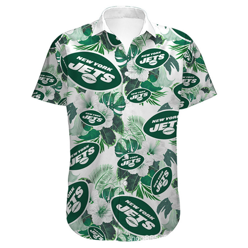 2023 Foreign Trade Summer Men's Floral Casual 3D Digital Printing NFL Football Hawaiian Shirt Short-sleeved T-shirt