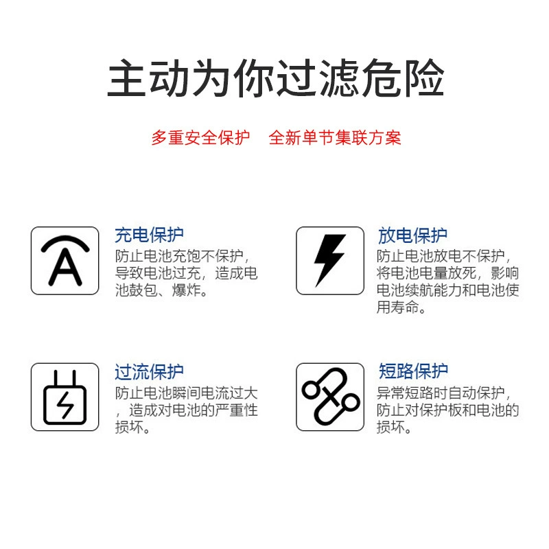 Protective automatic lithium battery, 22v, 25v, 50A