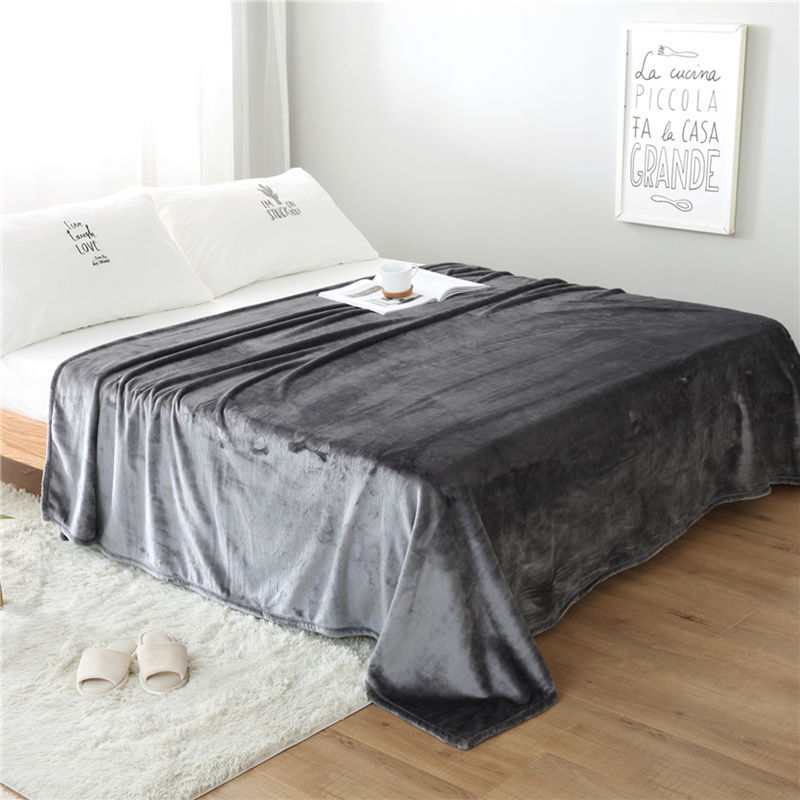 Wholesale Cross-border Solid Color Flannel Blanket Amazon Blanket Coral Fleece Blanket Bed Sheet Cover Blanket Air Conditioner Nap Blanket