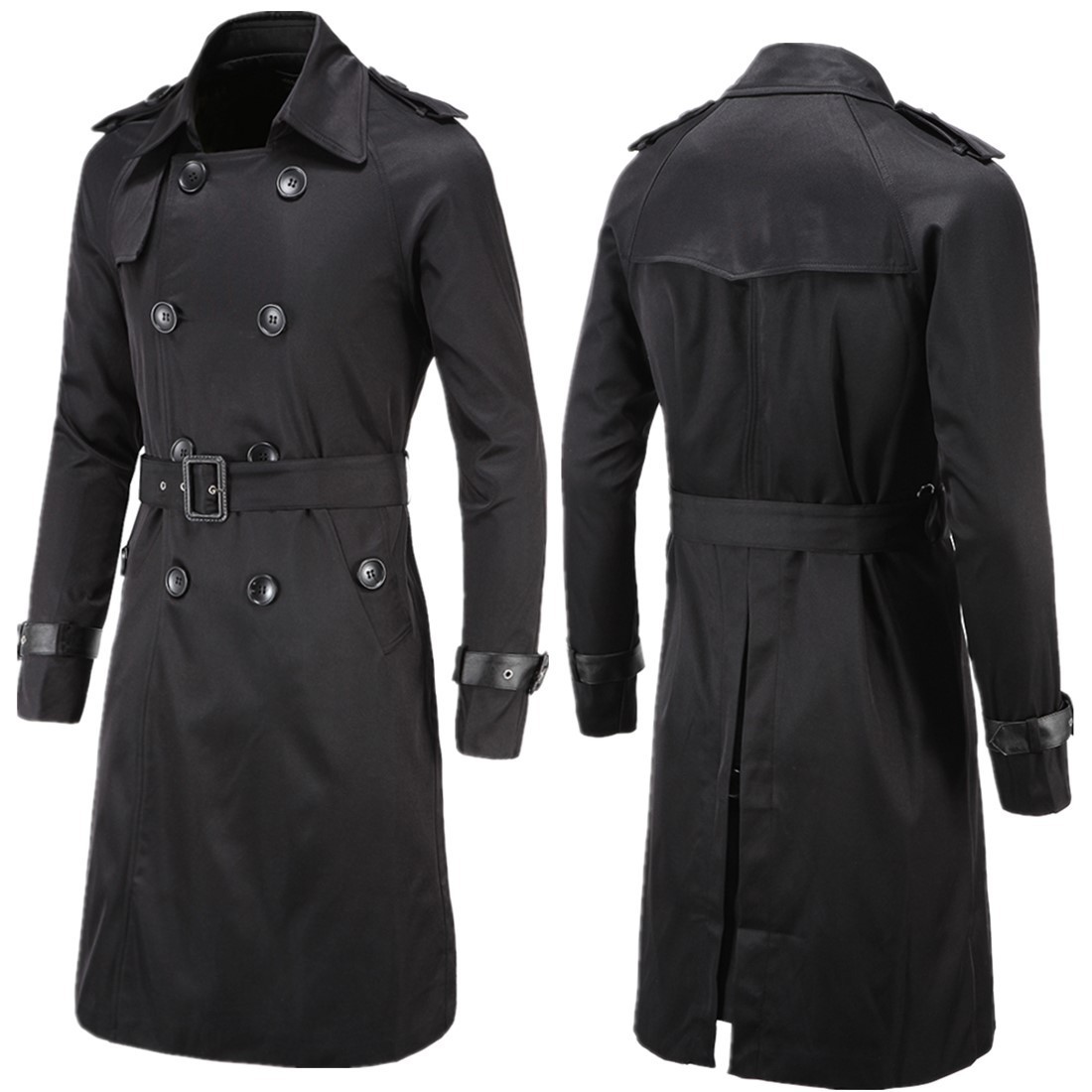 Ropa de hombre de moda 2020 boutique de primavera europea y americana larga delgada gabardina de doble botonadura abrigo de hombre D019