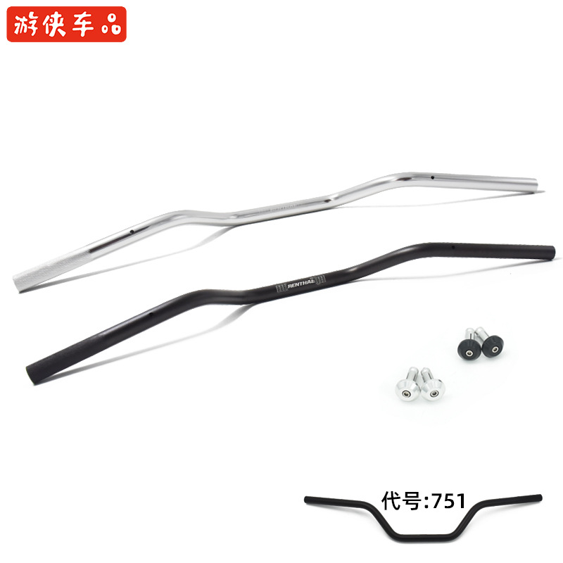 RENTHAL游侠棍王天俊复古摩托车改装750mm中雁燕方向车把龙头22mm|ru