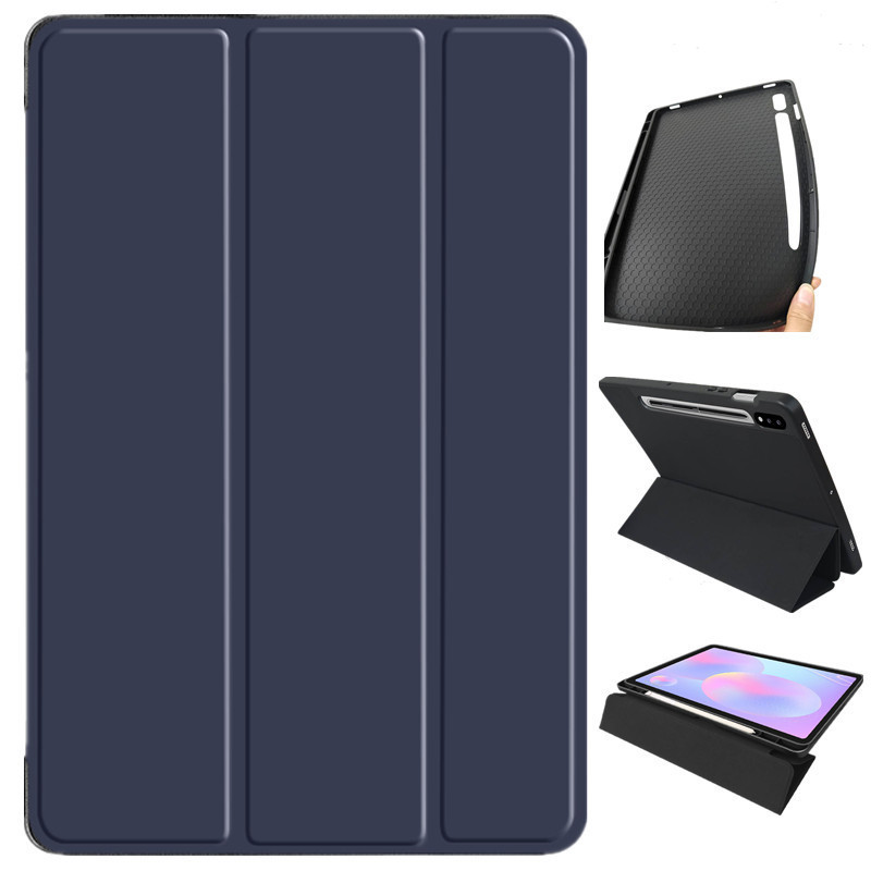 For Samsung galaxy tab s7 protective case tri-fold tpu case t870 leather case tablet computer leather case t875