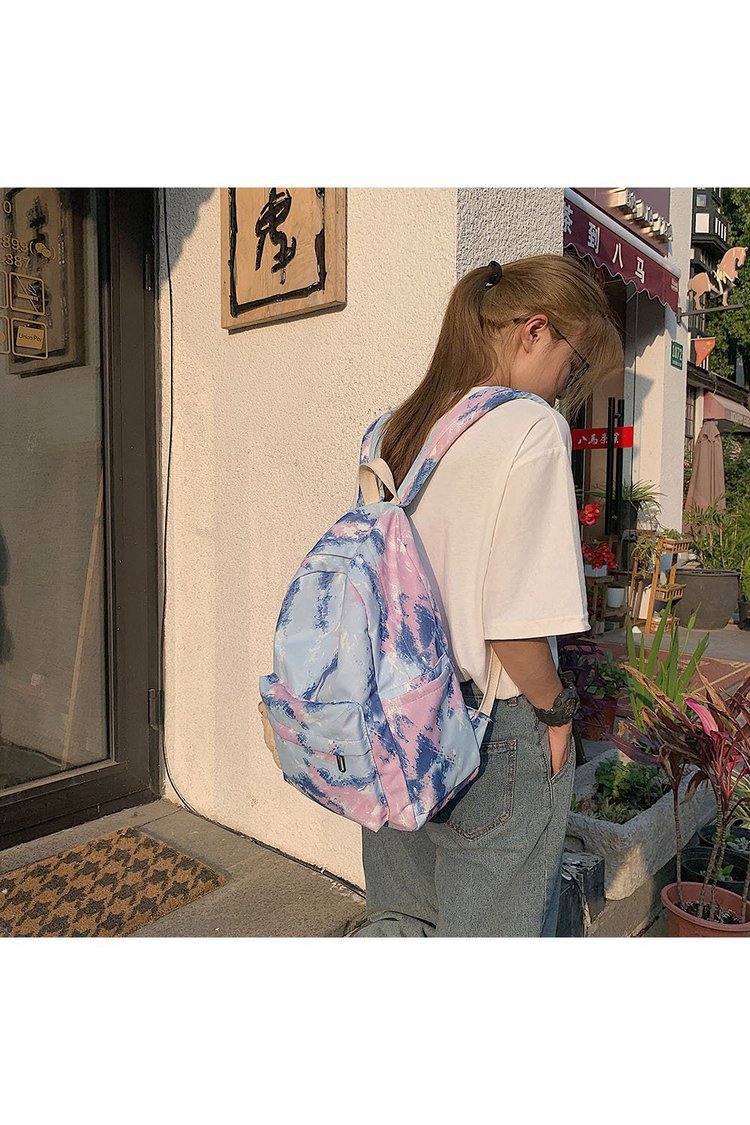 Schult Asche Für Frauen 2020 Neue Koreanische Version Des College-stils Persönlichkeit Farbverlauf Farbe Batik Mädchen Schüler Schult Asche Japanischer Rucksack display picture 7