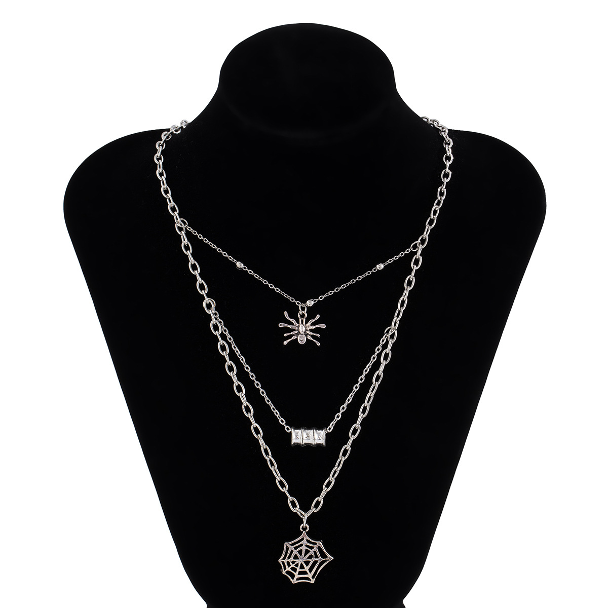 Retro Cross Spider Necklace display picture 2