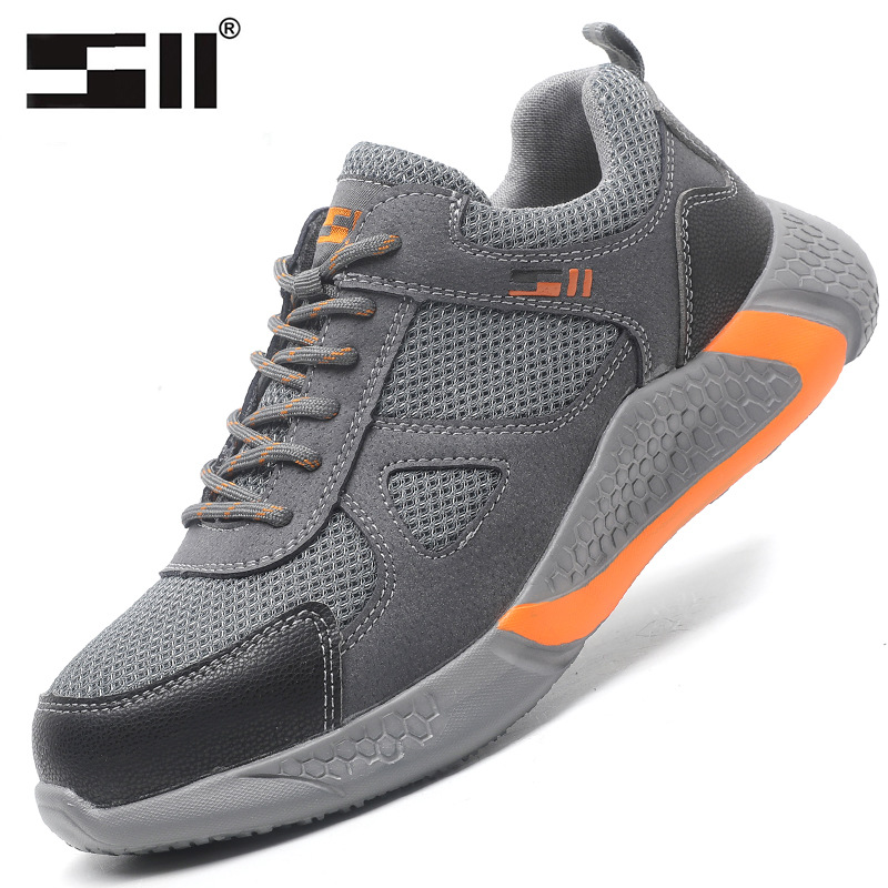 跨境劳保鞋防砸防穿刺钢包头工作鞋透气耐磨防砸鞋劳保鞋