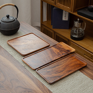 Wooden Pallet Walnut Pallet Solid Wood Pot Bearing Simple Hotel Tea Tray Single Layer Pot Rectangular Household Dry Soaking Table