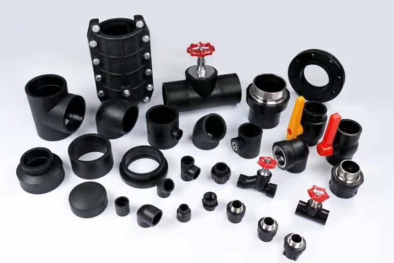 工厂直销PE管大体全新料PE承插式内外丝直接弯头三通带丝件丝扣件