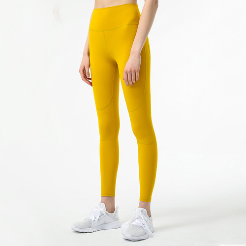Solid color high waist Yoga Pants women hip fitness pants tight elastic running clothes