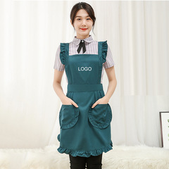 Apron Cute Korean Style Fashion Home Kitchen Ruffled Princess Dress Flower Shop Nail Technician Workwear Custom Logo