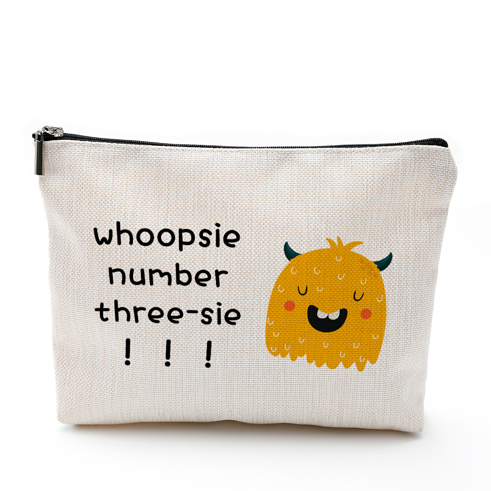 简约化妆包防水棉麻拉链袋化妆品饰品收纳袋旅行洗漱用品收纳包