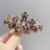 Hairgrip, golden water, crystal, high-end hair accessory, big hairpin, new collection, flowered