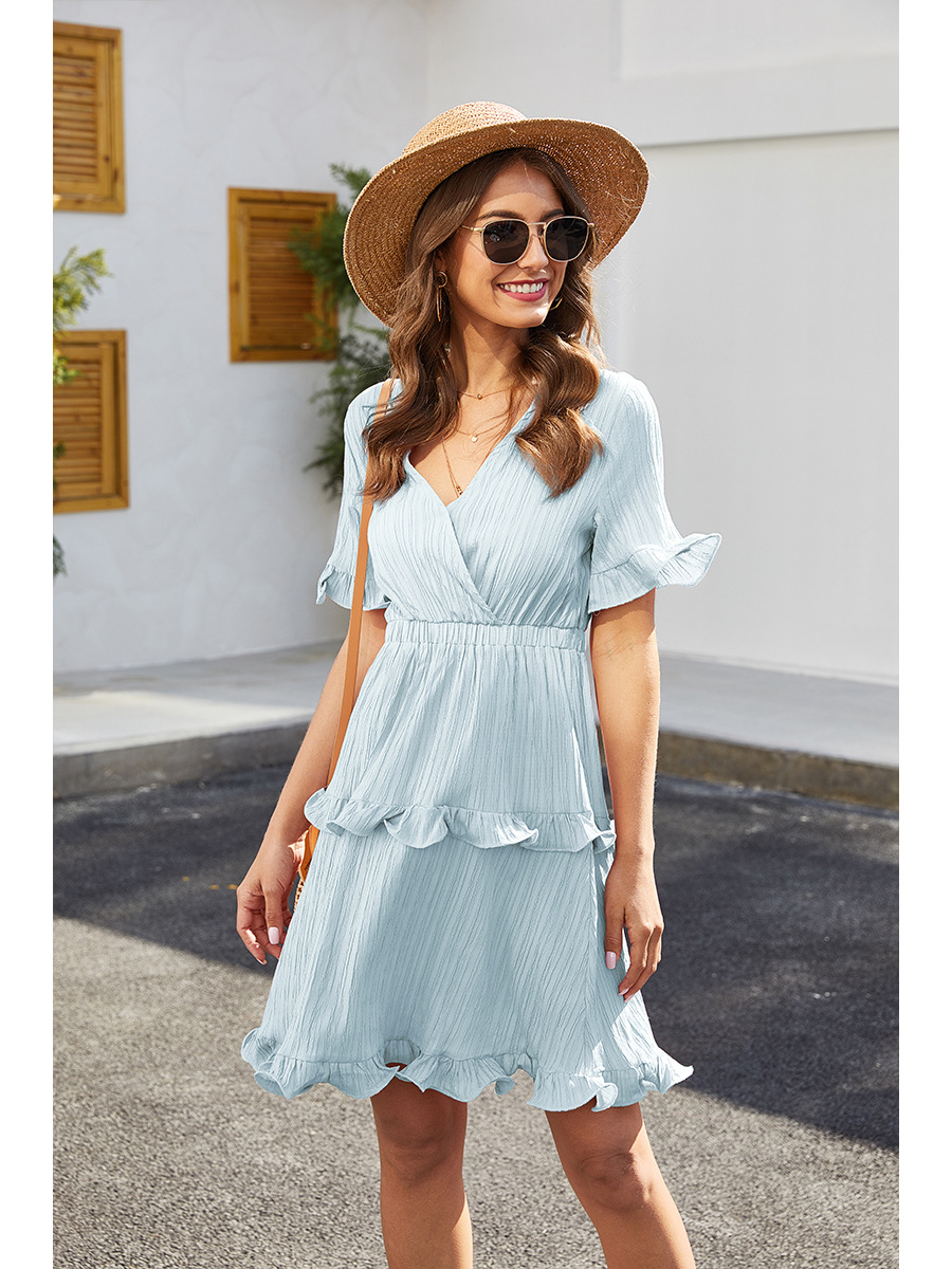 spring and summer women's cake fold dress NSAL2913