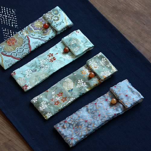 21 colors Chinese brocade forged jacquard cotton and linen incense tube incense burner bag gift storage bag incense accessories supplies packaging bag