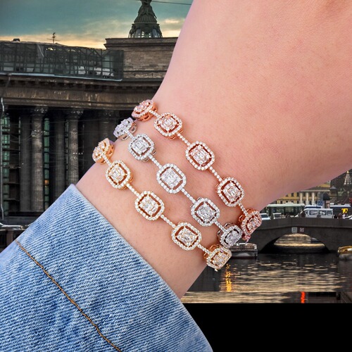 Korean Fashion Amazon Wish Best Selling Bracelet for Women Versatile Micro-Setting AAA Zirconia Gold Plated