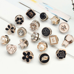 Wholesale Anti-Stray Light Button Female Button Pearl Simple Versatile Collar Pin Cute High-End Brooch Butterfly Knot Pin Button
