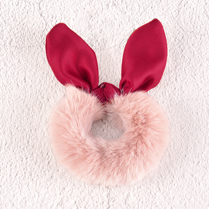 Plush Rabbit Ears Hair Ring display picture 6