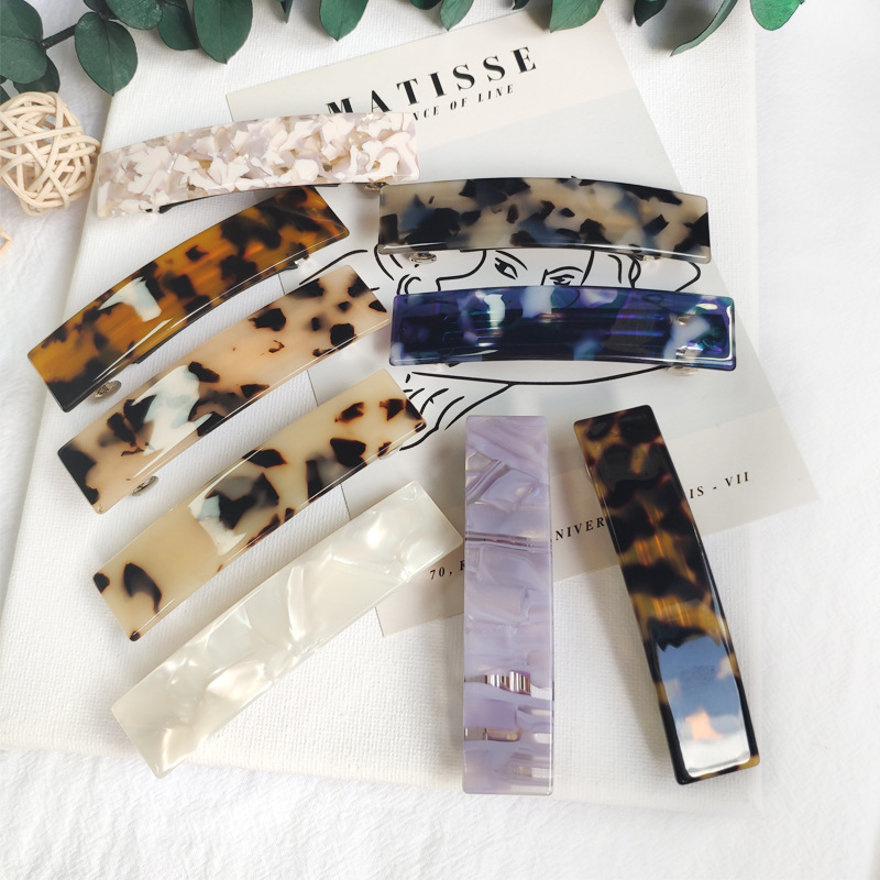 10g Weight Women's Simple Style Color Block Acetic Acid Sheets Hair Clip