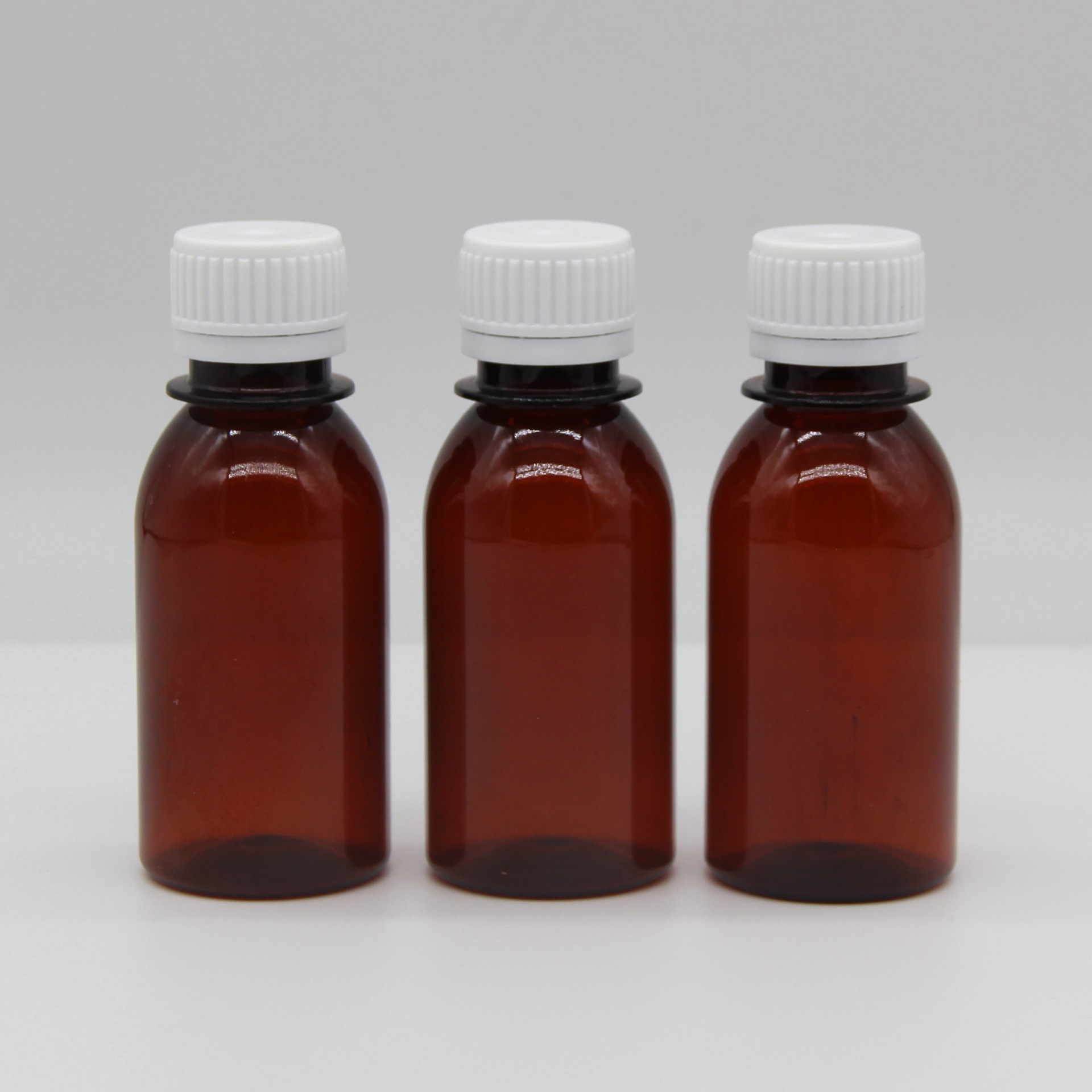 厂家批发 现货100mlpet塑料瓶 液体药瓶糖浆瓶 大圈防盗盖保险盖