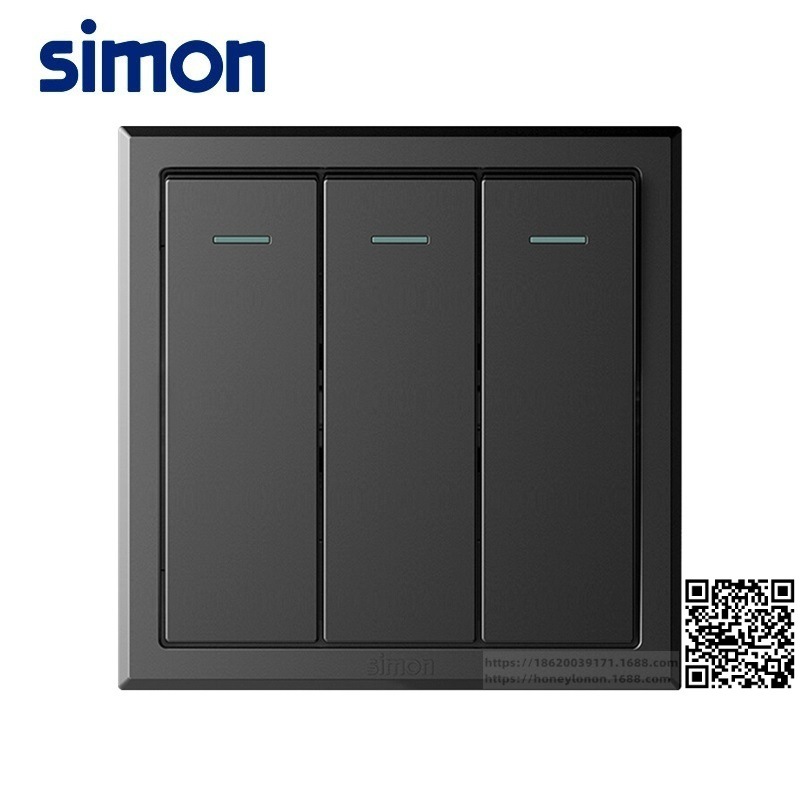 西蒙 simon E3 三位双控带指示（荧光灰）301032Y-61