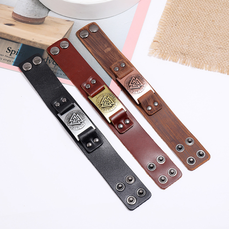 retro totem leather bracelet