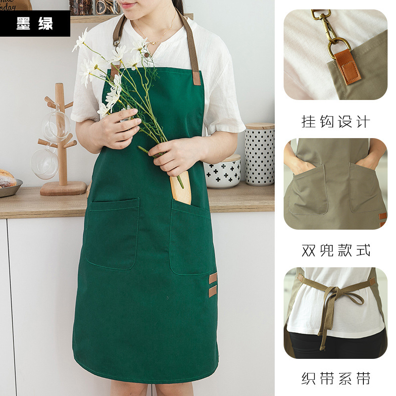 Delantal cocina casera lindo estilo japonés impermeable a prueba de aceite imprimible ropa de trabajo abrigo de moda de estilo coreano de las mujeres para adultos