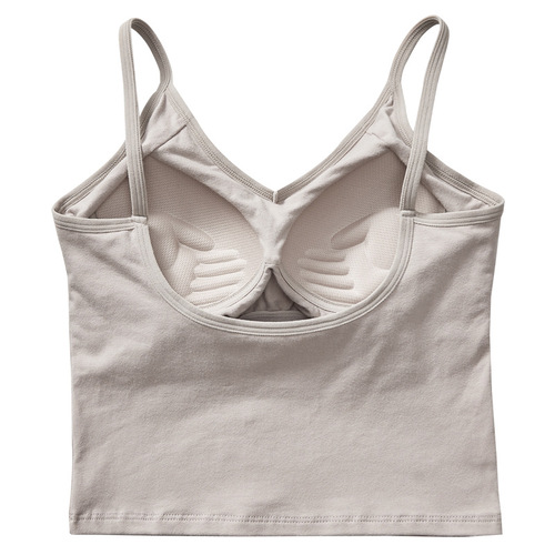 Pure cotton big u beautiful back-wrapped chest camisole women's all-in-one underwear with chest pads push-up yoga sports bra