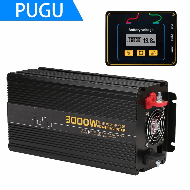 3000W24V转120V修正弦波家用逆变器厂家直销带无线外接屏LCD显示