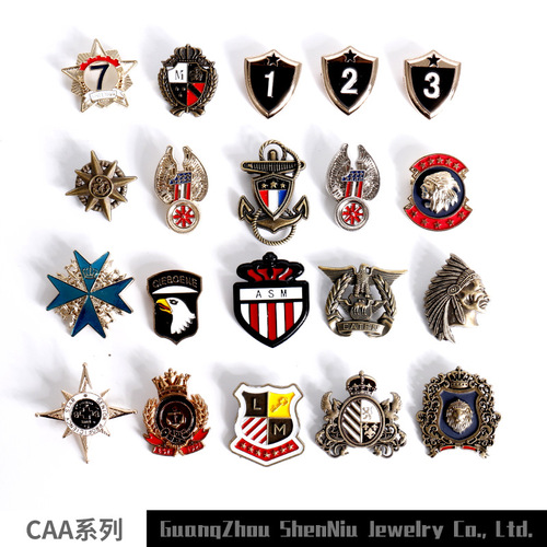 [CAA] ins trendy metal college British style retro star badge pin corsage coat badge
