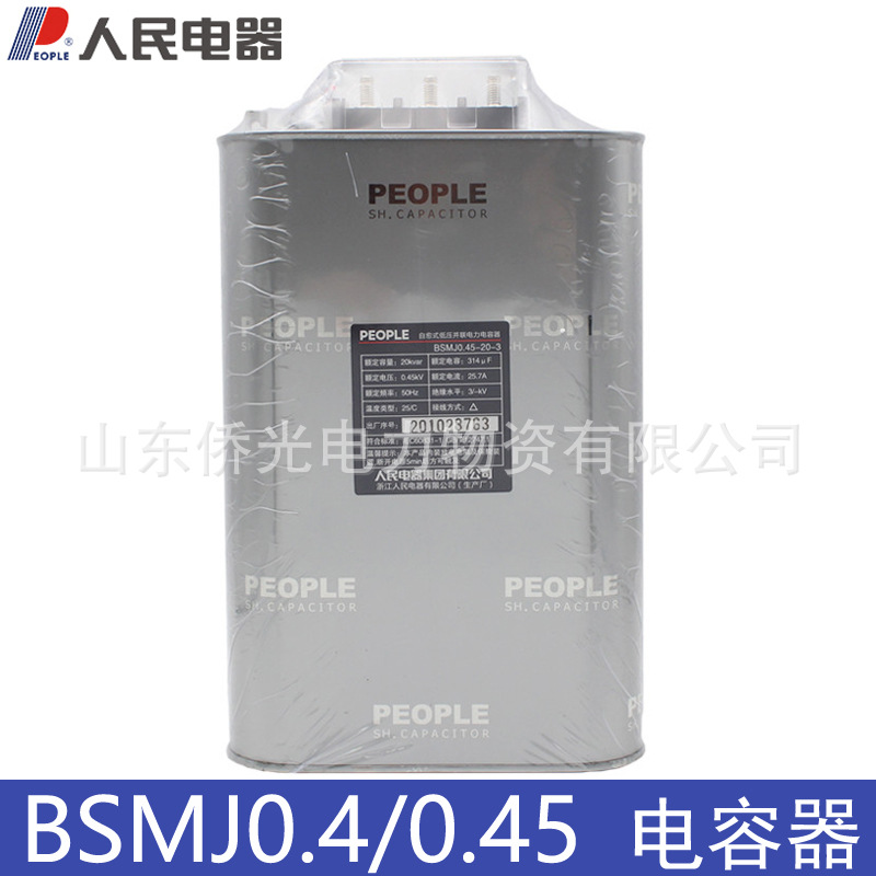 人民电器BSMJ0.45 0.4-20自愈式低压并联电容器450V无功补偿BZMJ|ms