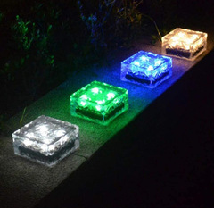 Outdoor Solar Ice Brick Light Garden Light Glass Underground Light Paving Stone Light Step Light Underground Light Street Light Waterproof 