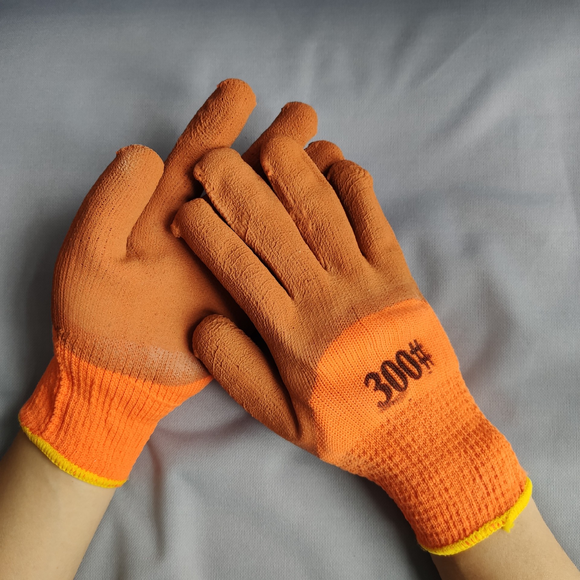 批发浸胶手套 冬季300#涤纶毛圈发泡保暖王加厚劳保 防护耐磨手套