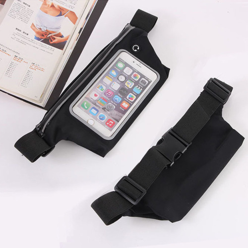 Outdoor thin and light sports waterproof phone bag with PVC screen touchable phone pouch running waist bag factory wholesale